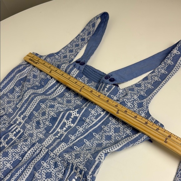 Fat Face The Serena Embroidered Blue Chambray Sleeveless Sundress Size Small - Picture 9 of 14